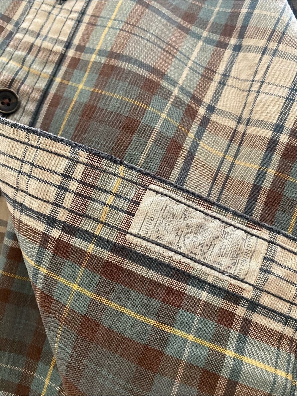 RRL Repaired Plaid Twill Work-shirt XL - Picture 5 of 13